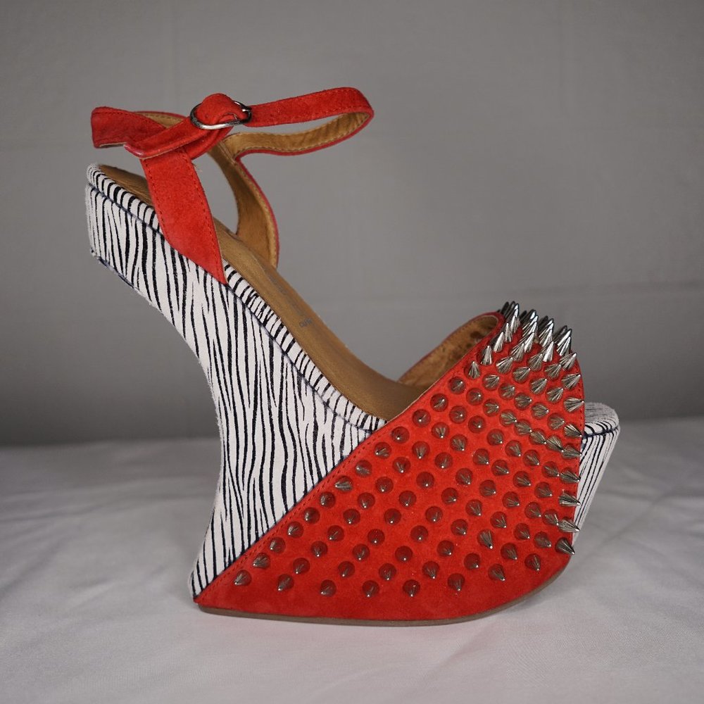 Jeffrey Campbell Vicious-EX 6.5 Red multi zebra Sp